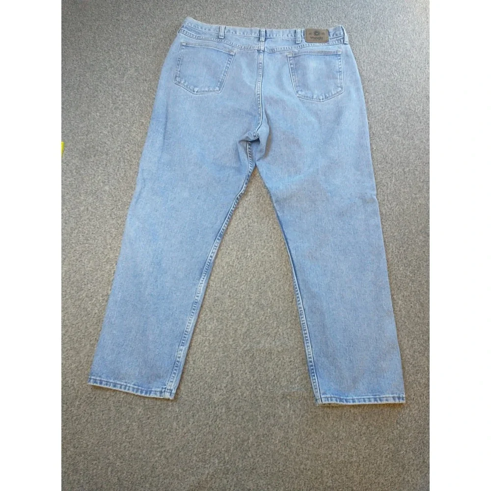 Wrangler 976T1SB Mens Light Wash Straight Leg Denim Jeans 40x31 Blue Cotton